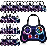 Silkfly 24 Pcs Video Game Party Favor Bags Non Woven Reusable Gaming Goodie Treat Gift Bags with Handles Gaming Party Supplies(Neon Colors)