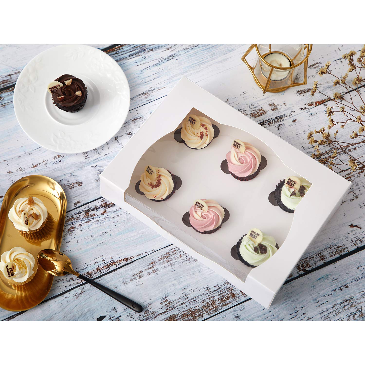 Yotruth White Mini Cupcake boxes 6 Slot 10\