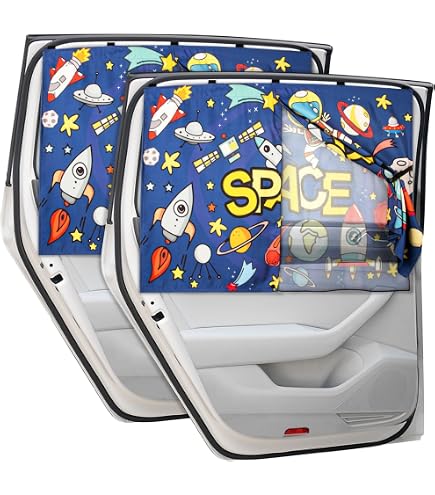 Car Side Window Sun Shade For Baby – Magnetic, Double Layer, Blocks Sun & UV