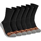 Timberland PRO Mens Sorbtek Moisture Control Mens Socks, Arch Support, Cushioned Footbed (Size 7-12; 6 Pairs) set