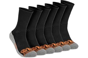 Timberland PRO Mens Sorbtek Moisture Control Mens Socks, Arch Support, Cushioned Footbed (Size 7-12; 6 Pairs) set