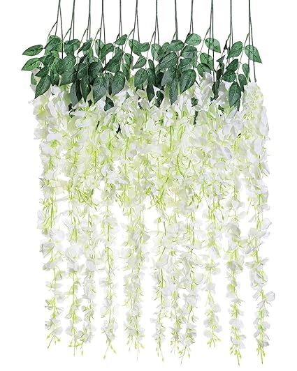 Veryhome 12pcs Lot 3 6feet Piece Artificial Flowers Fake Wisteria