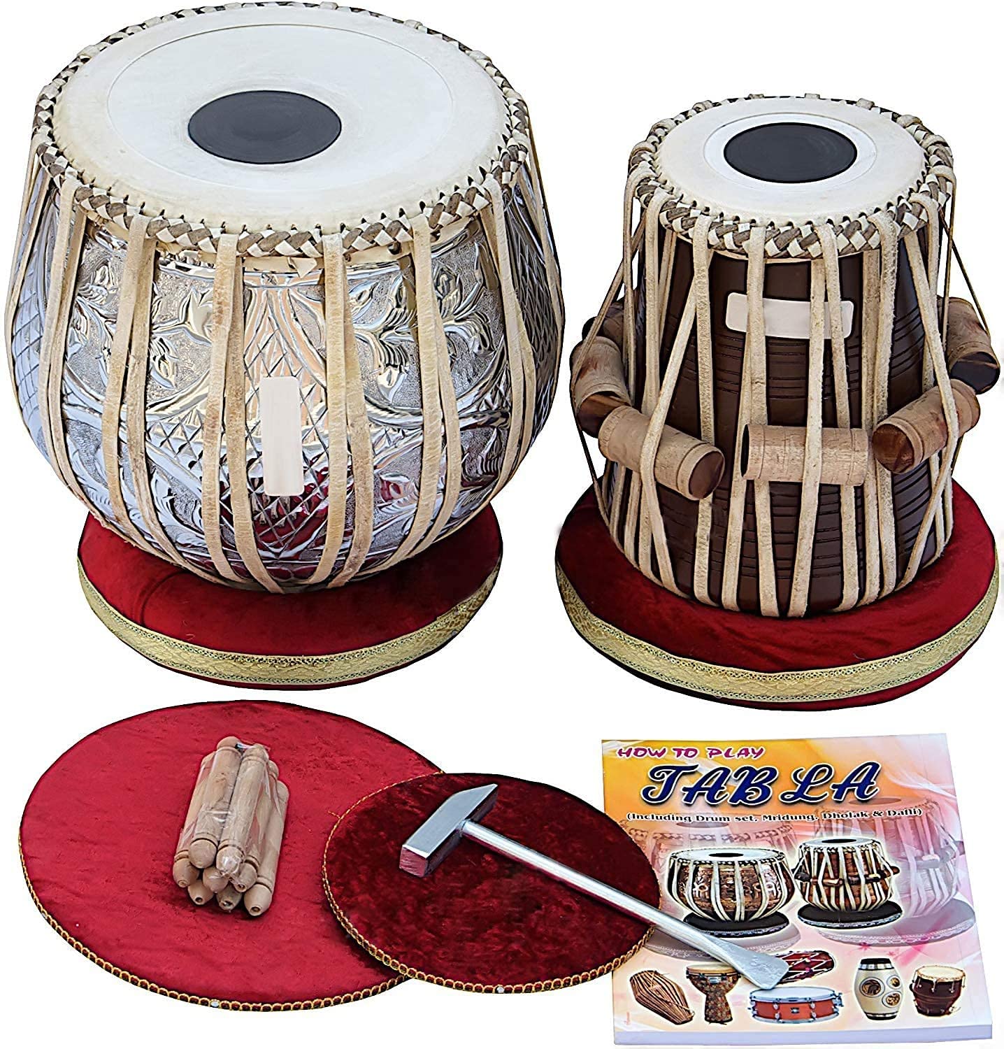 Professional Tabla Drum Set 4 Kg Copper Bayan Designer Finest Dayan