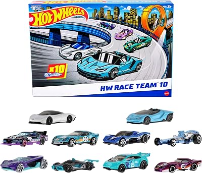 Hot Wheels 10 Pack Toy Cars 1:64 Scale Assorted Styles HYM96