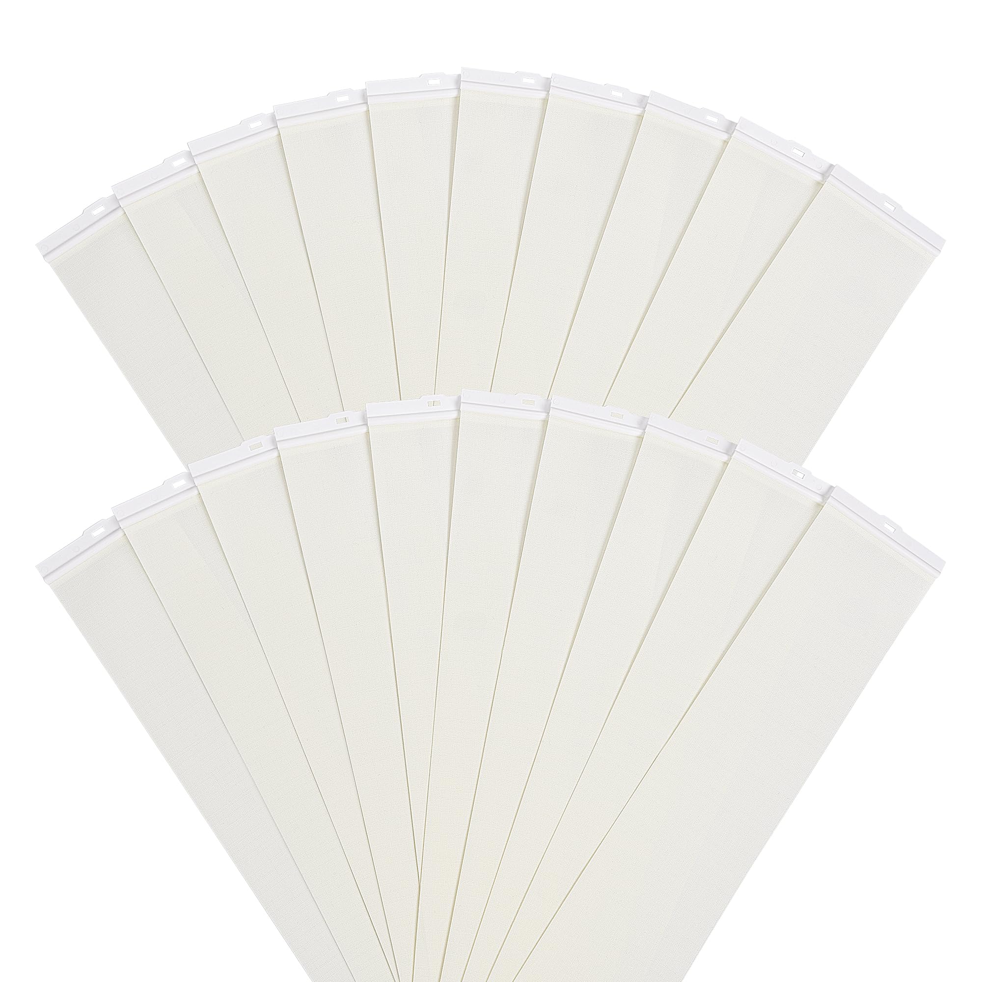 Photo 1 of LazBlinds Vertical Blinds Replacement Slats - Light Filtering Fabric Slats for Sliding Doors & Windows, Easy-Cut Polyester, White Texture (82.5" x 3.5", 20 Pcs)