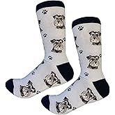 Schnauzer, Uncropped Ears Dog Breed Socks Unisex Sock Daddy by E&S Pets