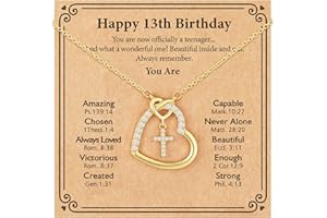 ESPVO Happy 6th 7th 8th 9th 10th 11th 12th 13th Birthday Necklace Gifts for Girls, Religious Christian Jewelry for Her 16+3 Inches