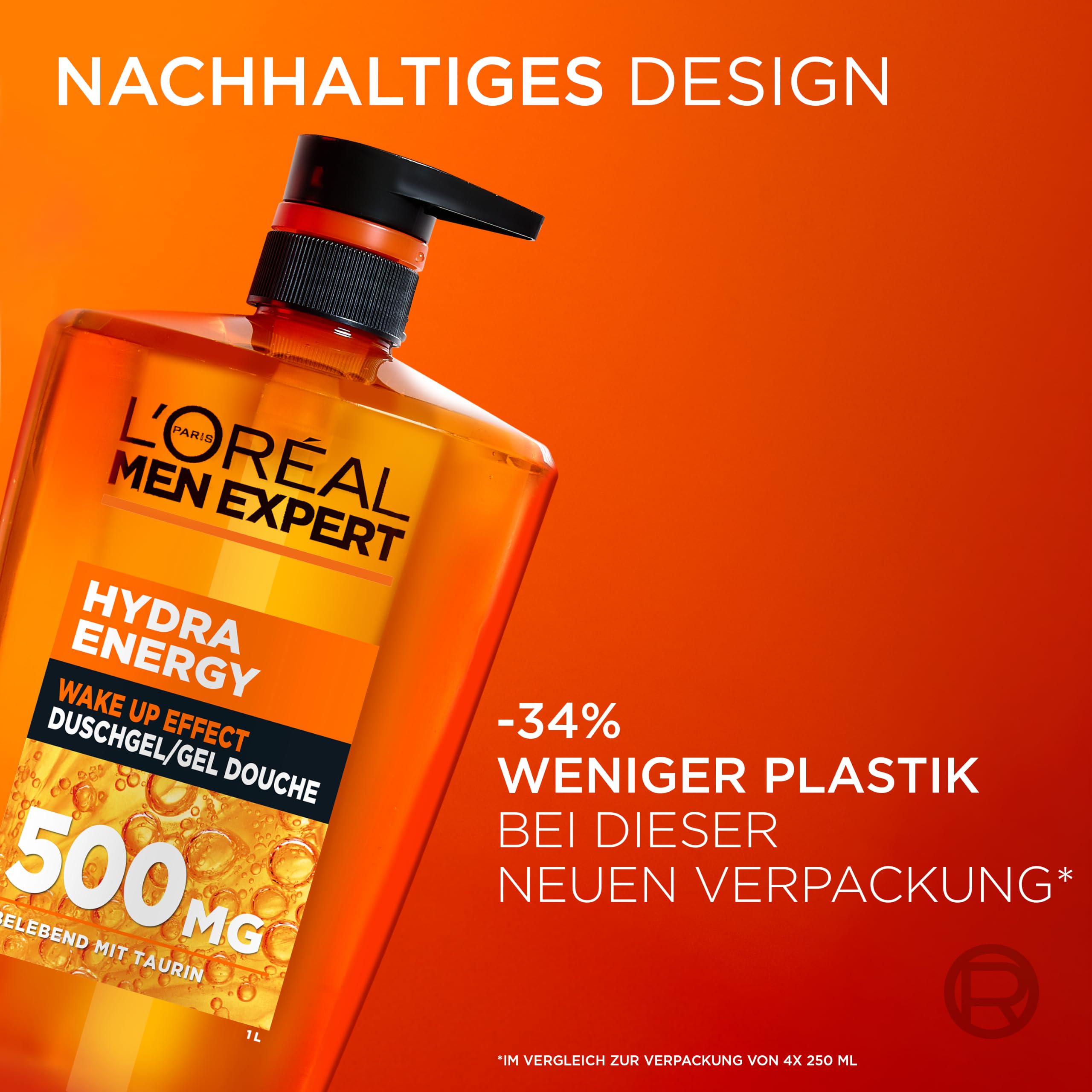L'Oréal Men Expert 1L Duschgel und Shampoo für Männer, 3-in-1 Duschbad zur Reinigung von Körper, Haar und Gesicht, Herren Körperpflege für langanhaltende Frische mit Taurin, Hydra Energy, 1x1000 ml 9