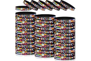 SIIFERT 48 Pcs Hispanic Heritage Month Silicone Bracelets Bulks Hispanic Heritage Party Decorations Spanish Gifts Supplies for Latin American Spanish Flag Party Favors