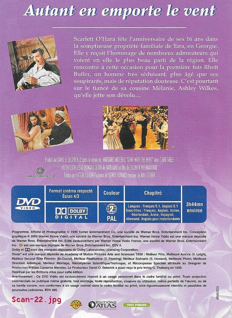 Autant En Emporte Le Vent Editions Atlas Amazon Fr Clark Gable Vivien Leigh Margaret Mitchell Victor Fleming Dvd Blu Ray