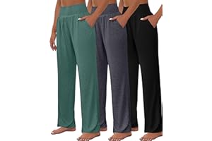 Neer 3 Pcs Women's Wide Leg Yoga Pant Comfy Loose Sweatpants High Waist Lounge Casual Athletic Pant Workout Joggers Pant