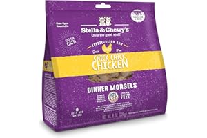 STELLA & CHEWY'S Stella & Chewy’s Freeze-Dried Raw Cat Dinner Morsels – Grain Free, Protein Rich Cat & Kitten Food – Chick Chick Chicken Recipe – 8 oz Bag
