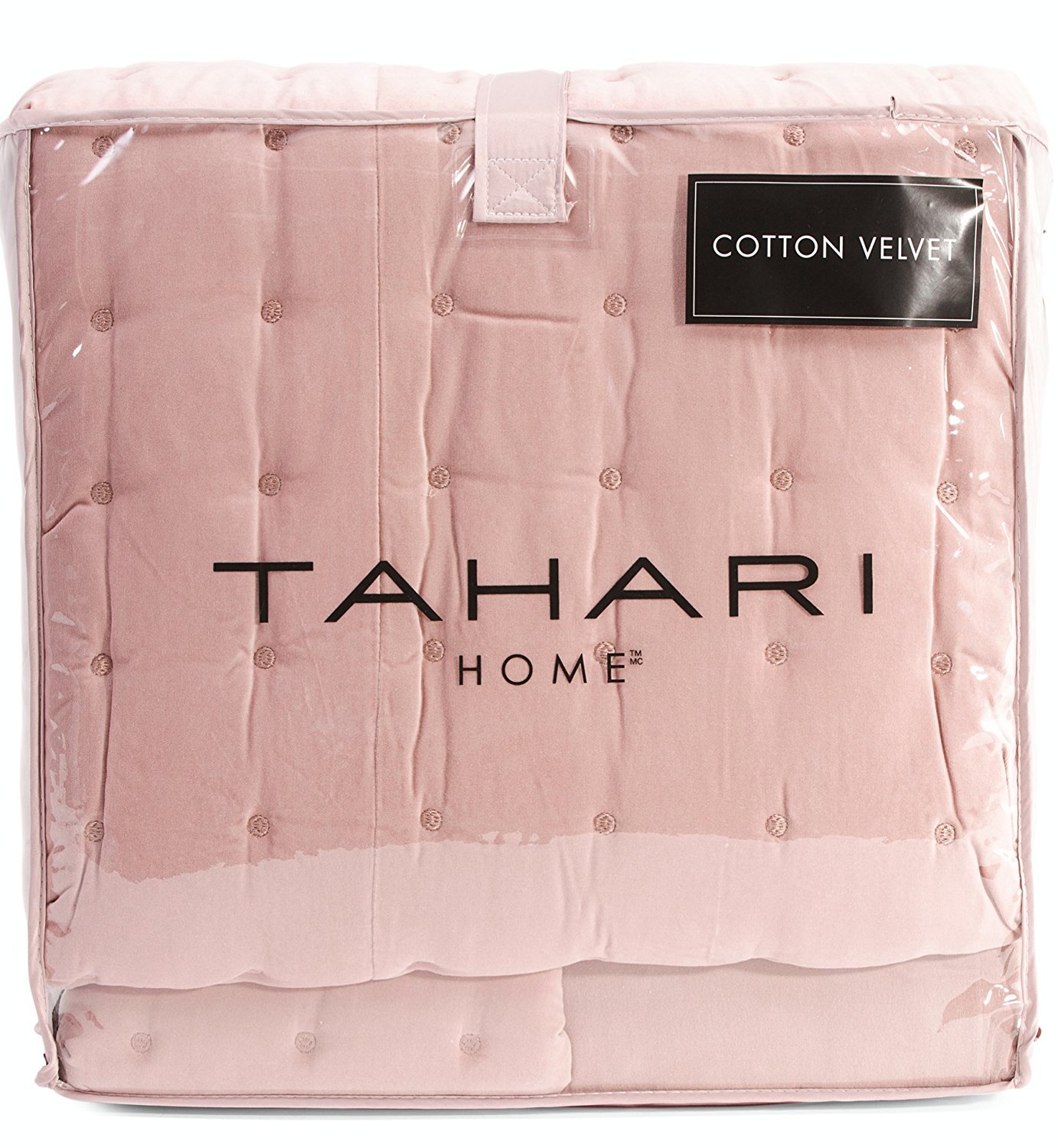 Tahari Home Luxury Glamour Bedding Velvet Diamond Soft Dusty Rose Quartz Pink Quilted Coverlet