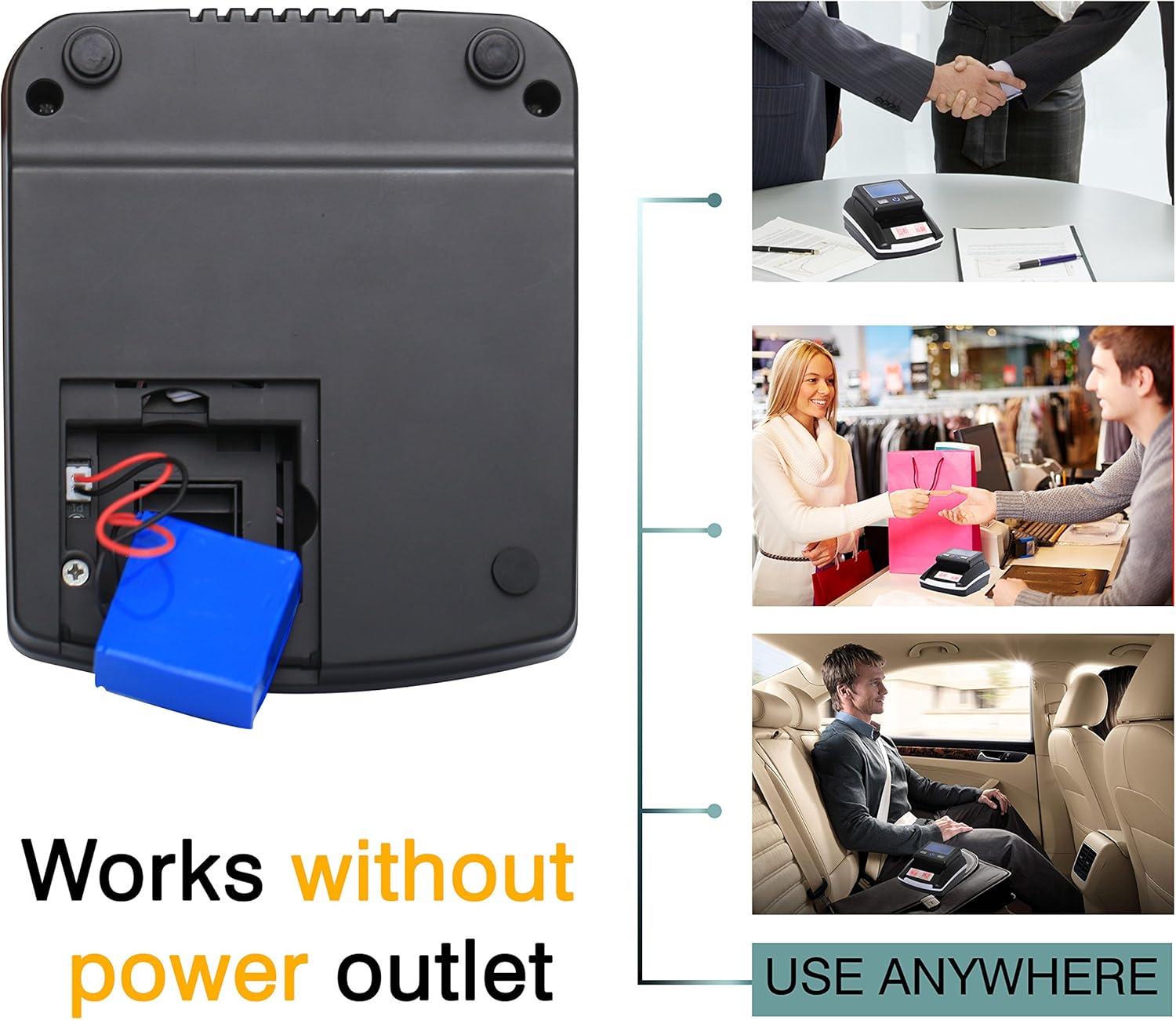 Portable 4 Way Insertion Counterfeit Bill Detector&Counter : Office Products
