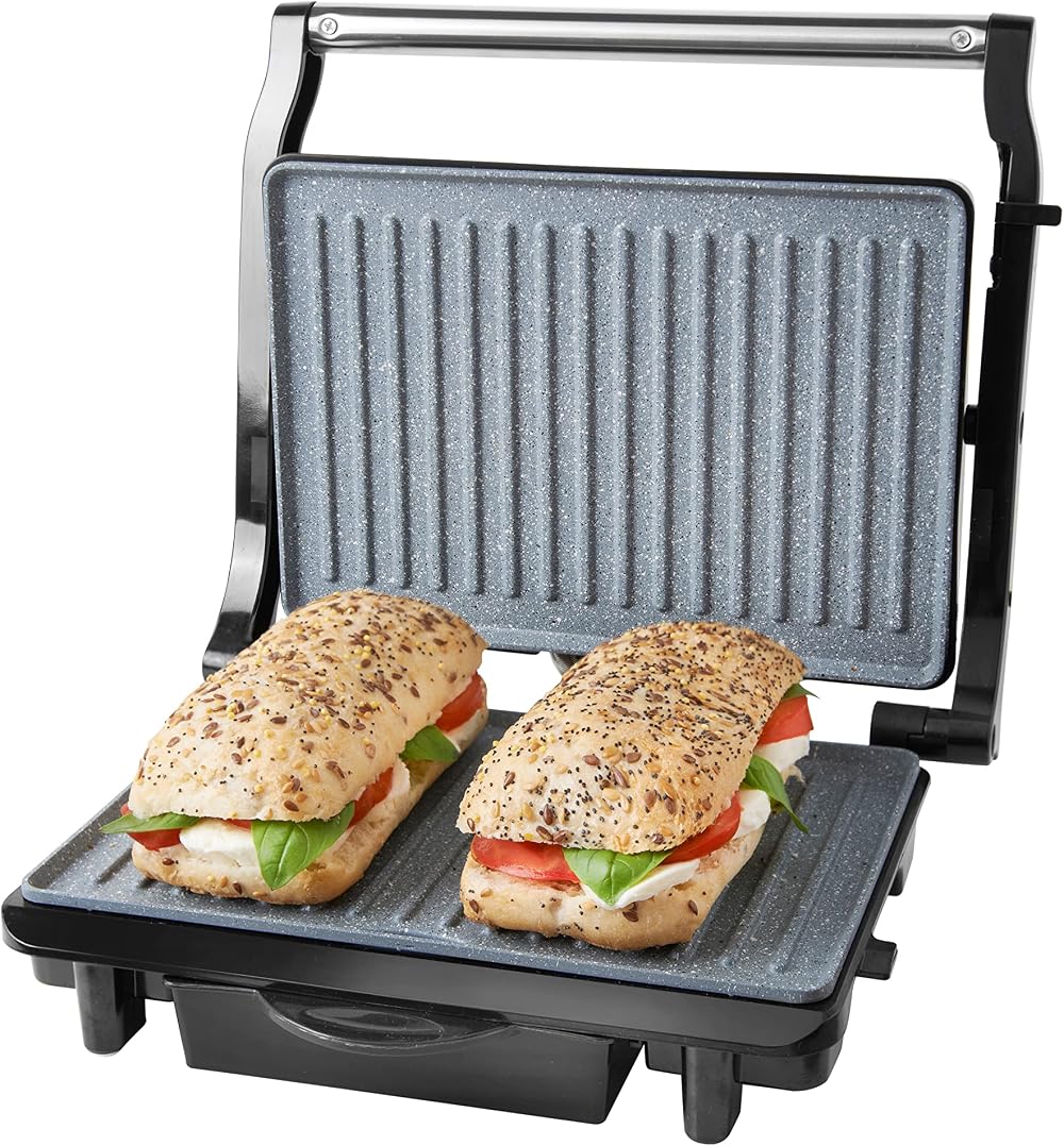 Quest Deluxe Health Grill Panini Press Marble Coating Auto Temp Control