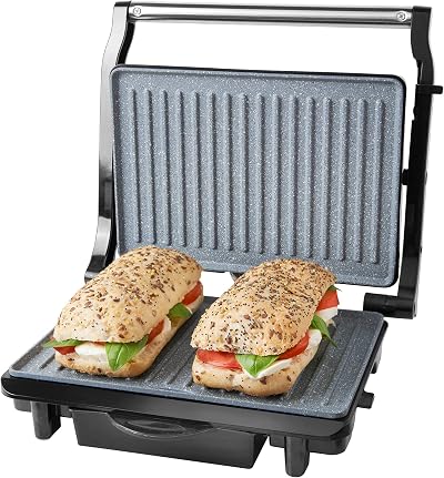 Quest Deluxe Health Grill Panini Press Marble Coating Auto Temp Control