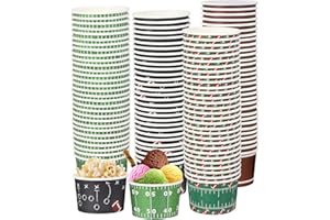 VISIVESSEL 120Pcs 9 oz Disposable Paper Football Themed Party Bowls with 4 Designs for Football Party Decorations, Game Day, Birthday, Tailgate& Super Bowl Supplies (120pcs Bowls (9oz))