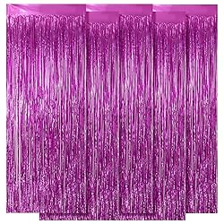 Ohiyoo 5 Pack Hot Pink Fringe Backdrop 3.2ft x
