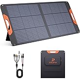 ZOUPW 100W Portable Solar Panel for Power Station,23.5% Efficiency Mono Foldable Solar Charger for Jackery 300/Ecoflow River/Anker/Bluetti,IP67 Waterproof for Camping RV Off-Grid Emergency Power