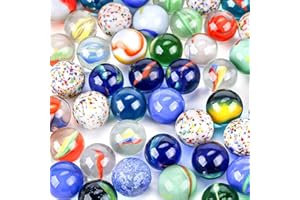 POPLAY 160PCS Glass Marbles, Marbles Game for Kids Crafts Colleting