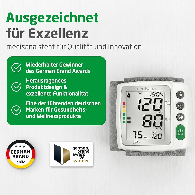 BW 315 Handgelenk Blutdruckmessgerät, Blutdruck- und Pulsmesser