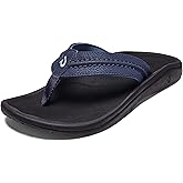 OLUKAI Hokua Men's Beach Sandals, Quick-Dry Flip-Flop Slides, Water Resistant & Wet Grip Rubber Soles, Compression Molded Footbed & Soft Comfort Fit