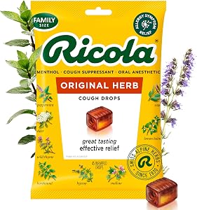 Ricola Original Herb Cough Drops, 45 Count, Cough Suppressant & Throat Relieving Drops with Naturally Sourced Menthol, Pleasi