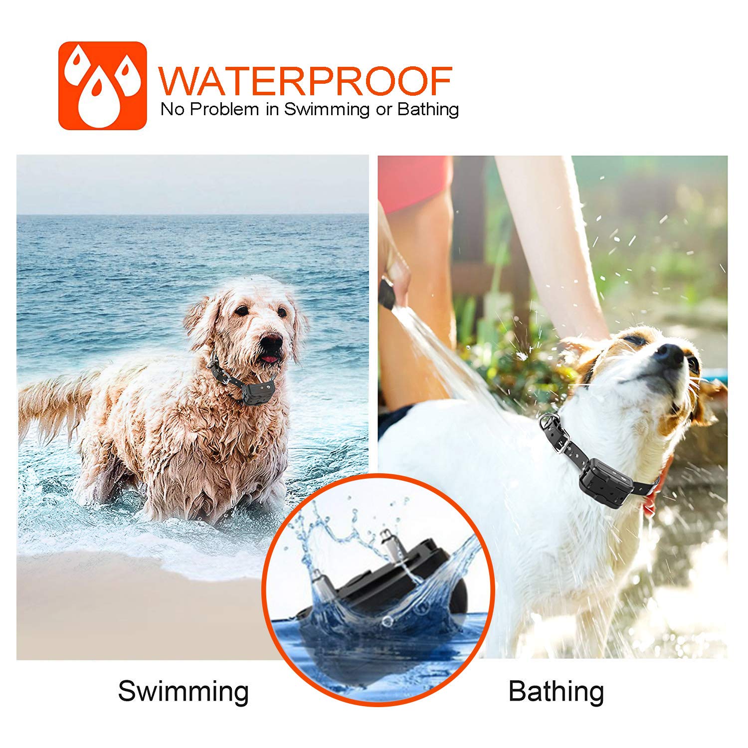 Tebaba Dog Training Collar 1000ft Remote 2018 Upgraded Dog Shock Collar Rechargeable & IPX67 Waterproof Electric Shock Collar with Beep Vibration and Harmless Shock for Small,Medium and Large Dogs