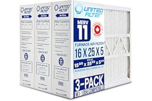 United Filter 16x25x5 MERV 11 Compatible with M1-1056 | AMP M1-1056 Furnace Air Filter (15-3/8 x 25-1/2 x 5-1/4) A/C, HVAC Fi