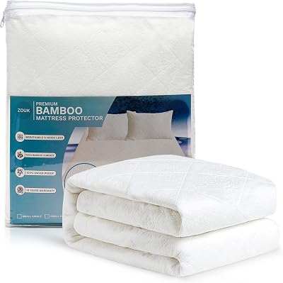 Zouk Bamboo Mattress Protector Double Bed 135 x 190 + 35cm Waterproof