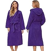 PJGGZ Hooded Bathrobes for Women, Soft Long Towel Robes for Women - Quick Dry yet Warm