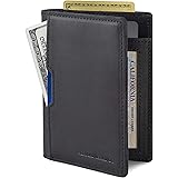 SERMAN BRANDS - Wallets for Men Slim Mens leather RFID Blocking Minimalist Card Front Pocket Bifold Travel Thin