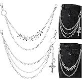 LOTOFUN Skull Pants Chain for Jeans: Punk/Star Pocket Chain for Bikers - Wallet Chains for Men Women Trouser Goth Accessories