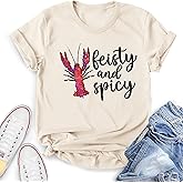 YZMI Womens Crawfish Shirt Funny Spicy Crawfish Tshirt Short Sleeve Louisiana Boil Festival Tee