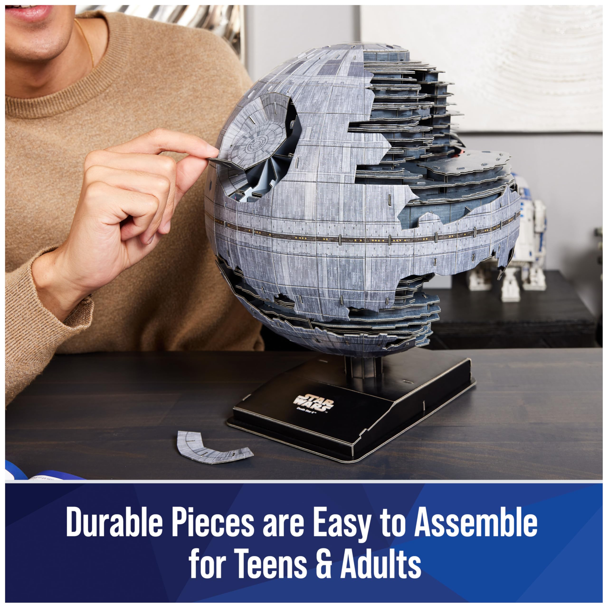 4D Build Star Wars Deluxe Death Star II Cardstock 3D Model Kit, Star Wars Gifts, Desk Décor for Fans & Collectors, 272 Pieces, 3D Puzzles, Gift Ideas for Ages 12 & Up