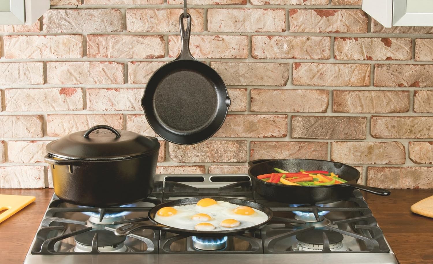Lodge 5 Quart Cast Iron Dutch Oven. Pre-Seasoned Pot with Lid and Dual Loop Handle: Kitchen & Dining