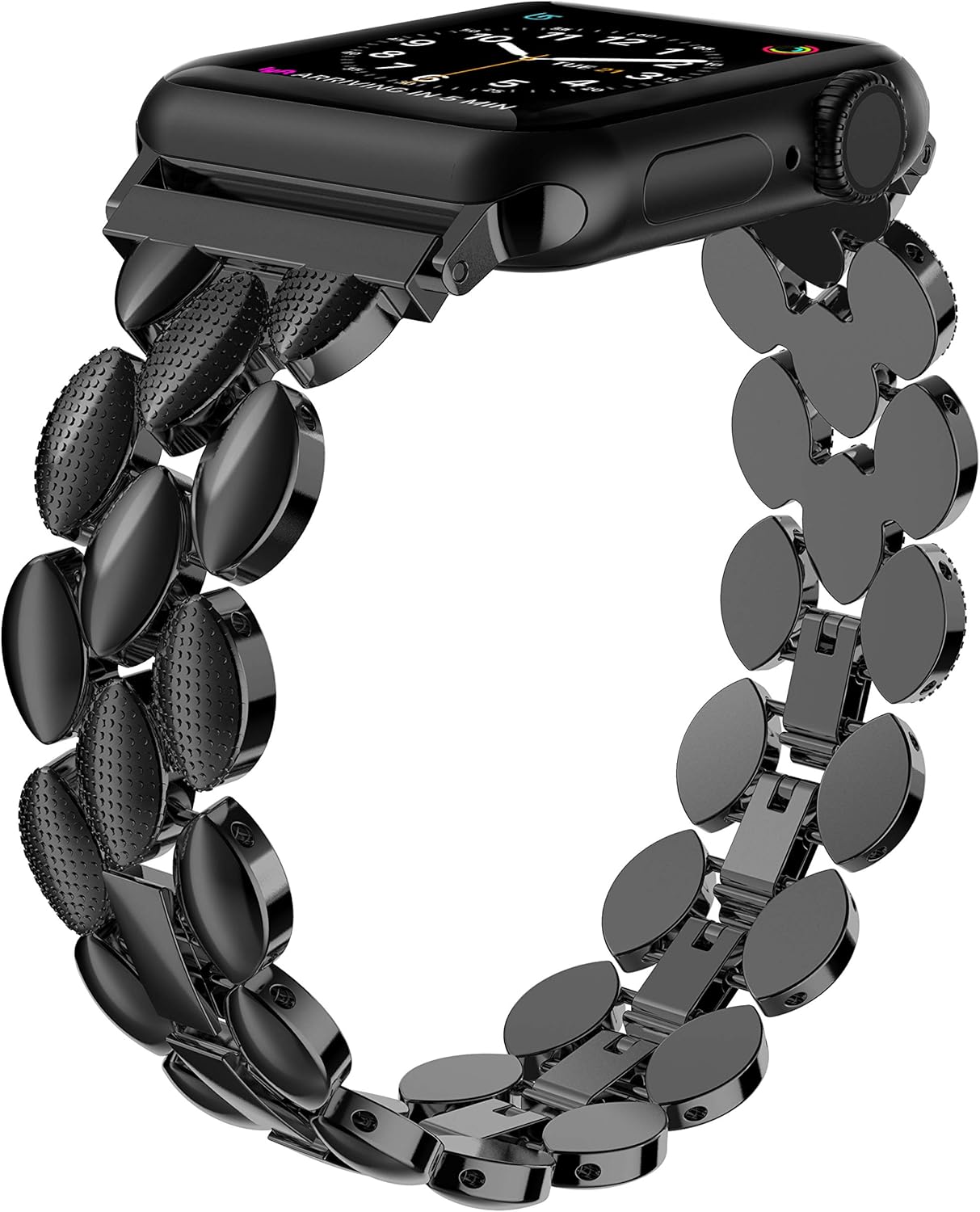 Moolia Compatible with Apple Watch Band 38mm 40mm Metal Fashion Women Replacement Strap Bracelet for iWatch Series 6 5 4 3 2 1 Black