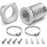 Teruaceei Magnetic Dryer Vent Kit for Tight Spaces - Self-Aligning Mag-Snap Connector, Heat Resistant & Flame Retardant ABS, Airtight Seal, Includes 4" x 2.6ft Flexible Duct & Clamps