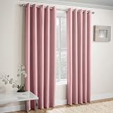 Enhanced Living Vogue Blush Pink Eyelet Thermal Noise Reducing Curtains 46x54