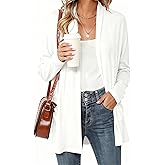 GOXNOCT Women's Long Sleeve Lightweight Cardigan Sweaters with Pockets Casual Loose Fit Open Front Jacket Coat