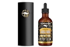 VITALFLOW Fulvic + Humic Trace Mineral Drops, 3:1 Humic-Fulvic Blend | Water-Extracted from Canadian Humalite | 60 mL Amber D