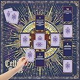 Tirmanaz Altar Cloth, Velvet Tarot Tablecloth, Celtic Cross Printed Divination Cloth for Reading, Purple Tarot Mat for Reading, Cards, Witchcraft, Magic