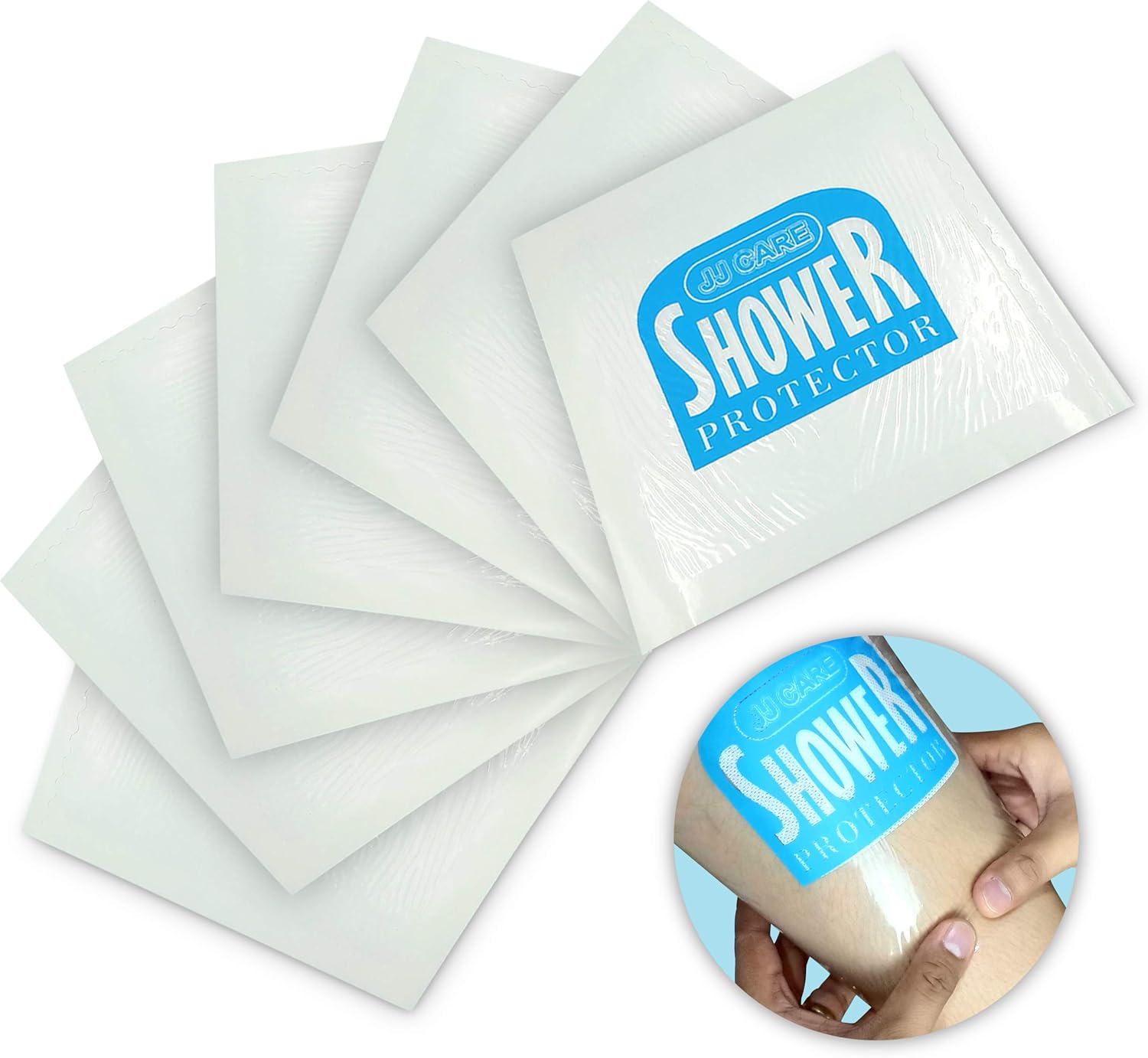 [Upgraded] Shower Protector Film 7”x7” (Pack of 7) Waterproof Wound Cover for Shower, Plastic Shield from Shower, PICC Line Shower Cover, Disposable Bandage Cover, Transparent Wound Dressing Cover: Health & Personal Care