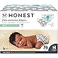 HONEST The Company, Club Box, Clean Conscious Diapers, Above It All + Pandas, Size Newborn, 76 Count (Packaging + Print…
