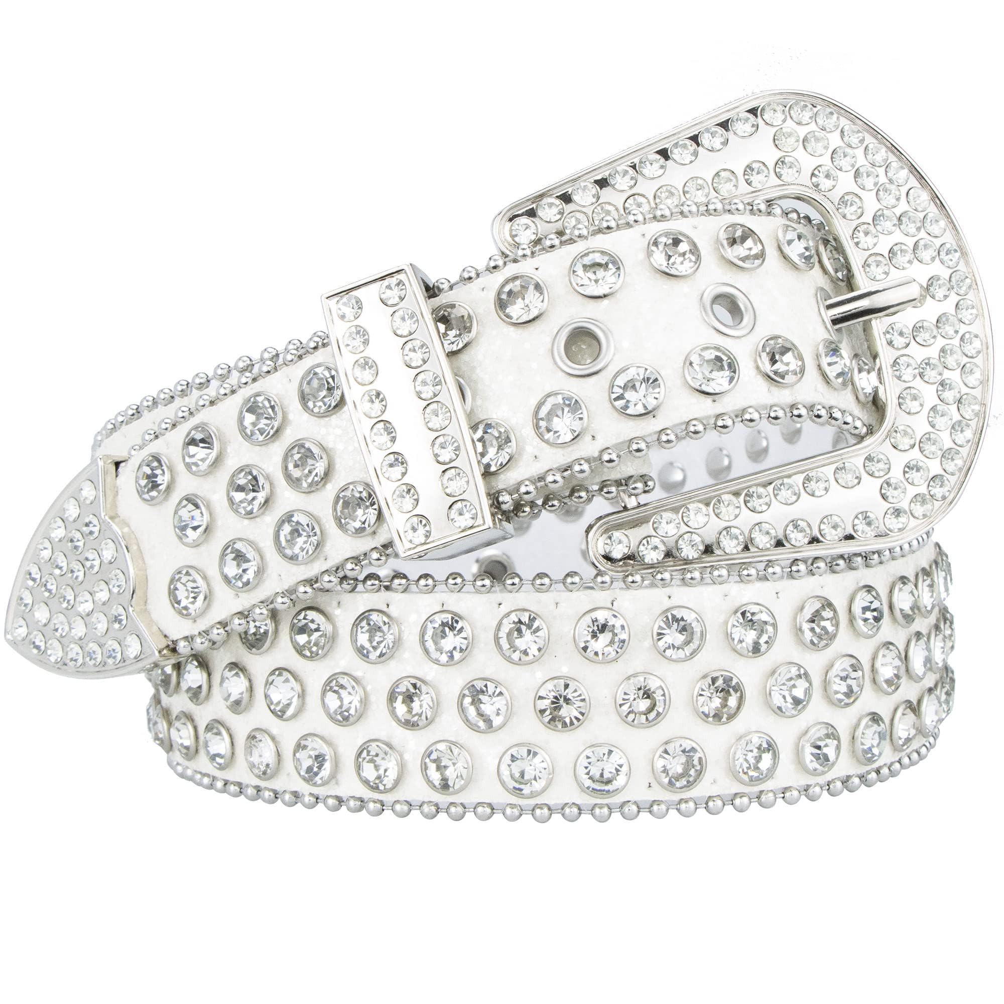 Rhinestone Western Belt Leather Studded Cowgirl Cowboy Style Waist 29-39 Rhinestone Belt for Women Men Western Cowgirl Cowboy Bling  main image 4