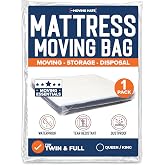 Mattress Bags for Moving, Twin &amp; Full Size Mattress Bag for Storage, Plastic Cover for Bed Storage &amp; Disposal, Mattress Moving Bag Full Size Protector