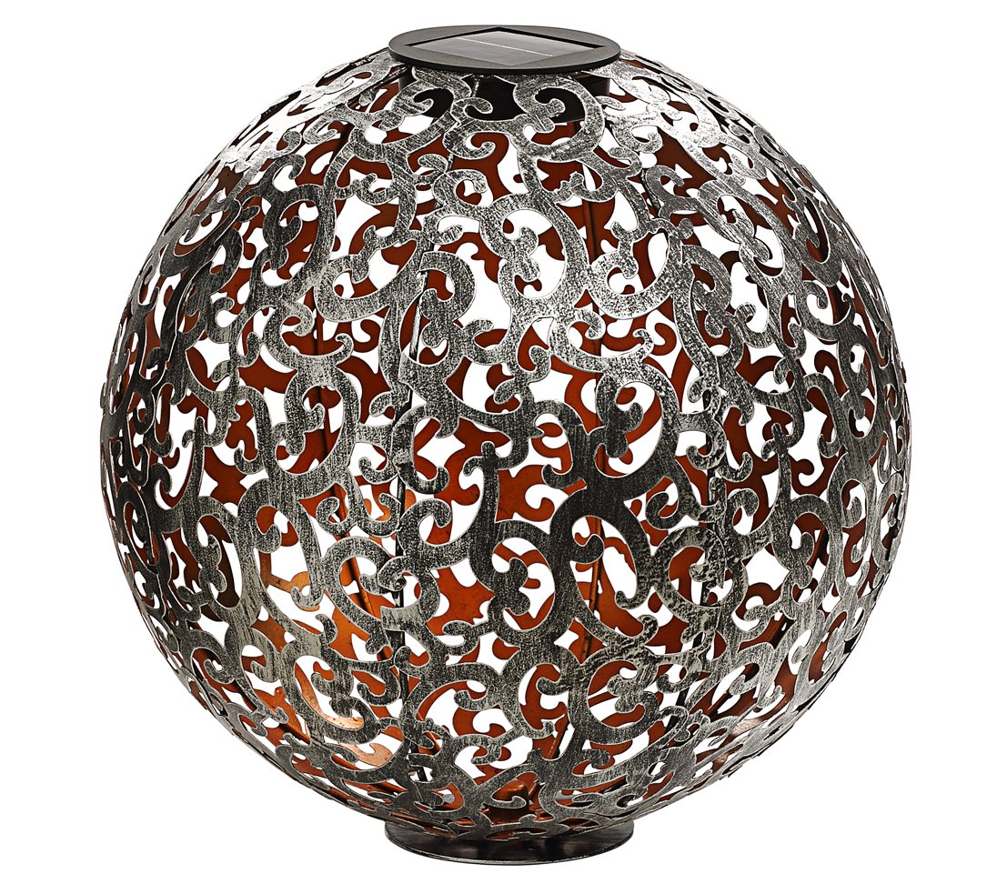 Dehner Solar Light, Metal, Silver, 30 x 30 x 30 cm