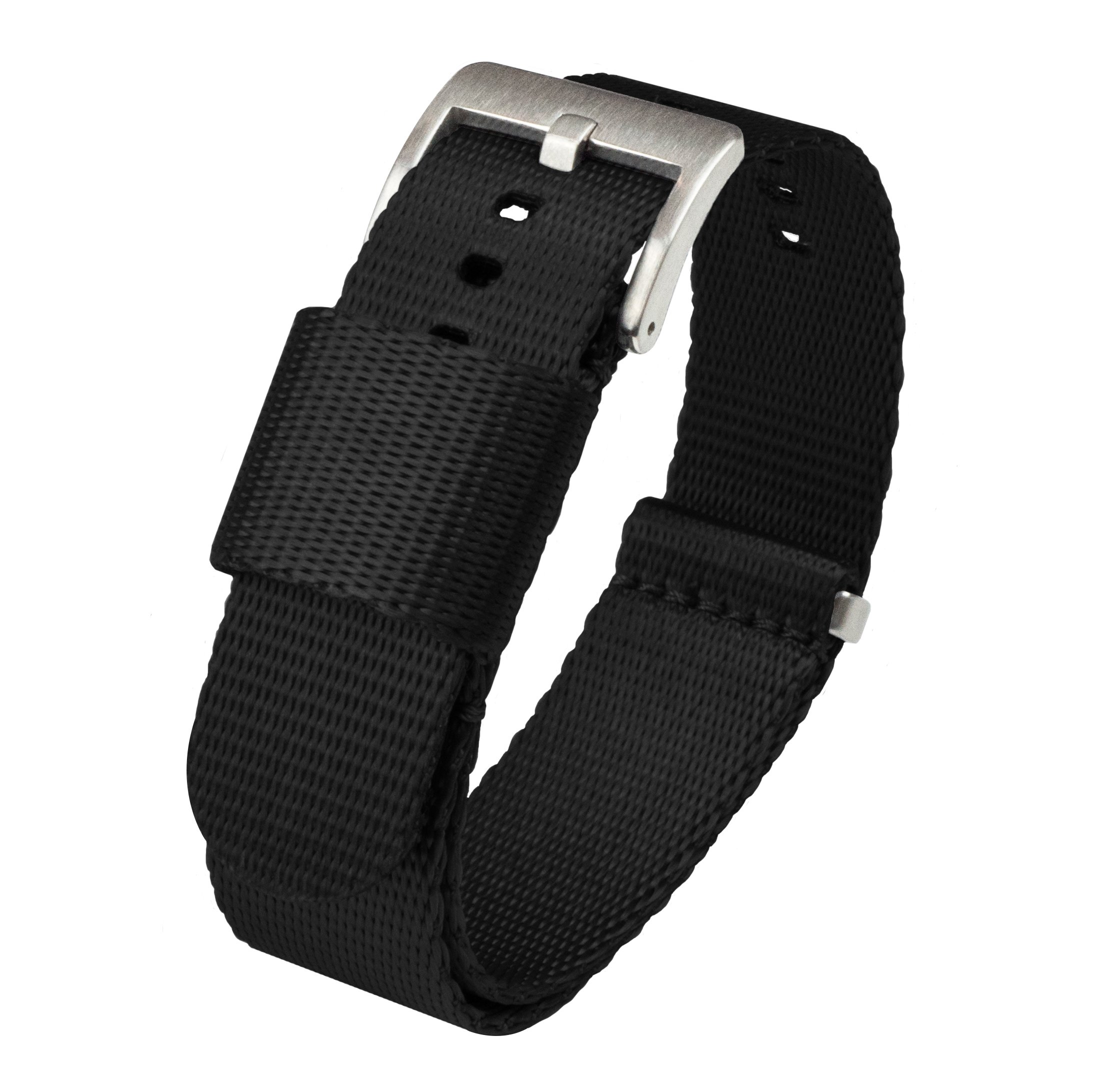 BARTON Jetson Military Style Watch Strap - 18mm 20mm 22mm or 24mm - Black 24mm Nylon Watch Band