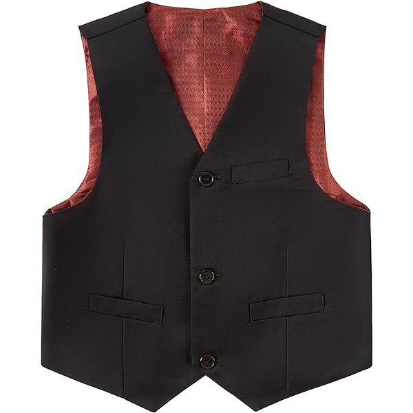 Baby Days Savings Miqool Boy's Formal Suit Vest Solid Dress Waistcoat Vest With Pockets Single Breasted Closure Size 1 14 Years