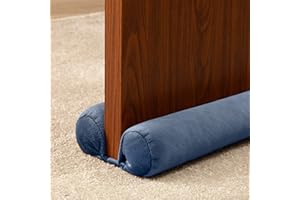 TORMAYS TumiMallody Door Draft Stopper Double Sided Weather Stripping Noise Breeze Draft Blocker Door Sweeps Washable Under Door Seal Strip Adjustable Velvet Draft Guard Multi Color Available (36 inch, Blue)